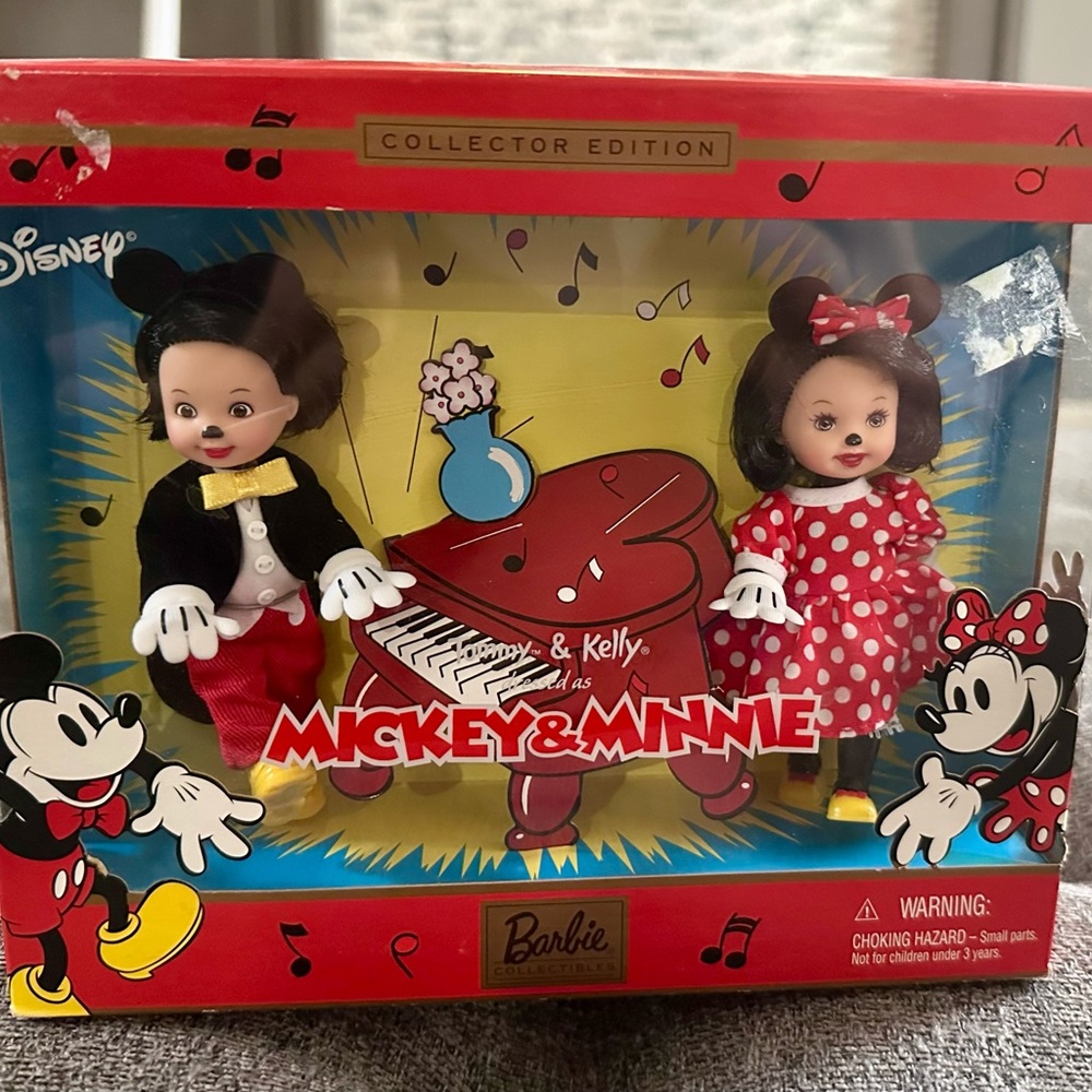 Mattel Collector Edition Mickey & Minnie Dolls in Red and Black